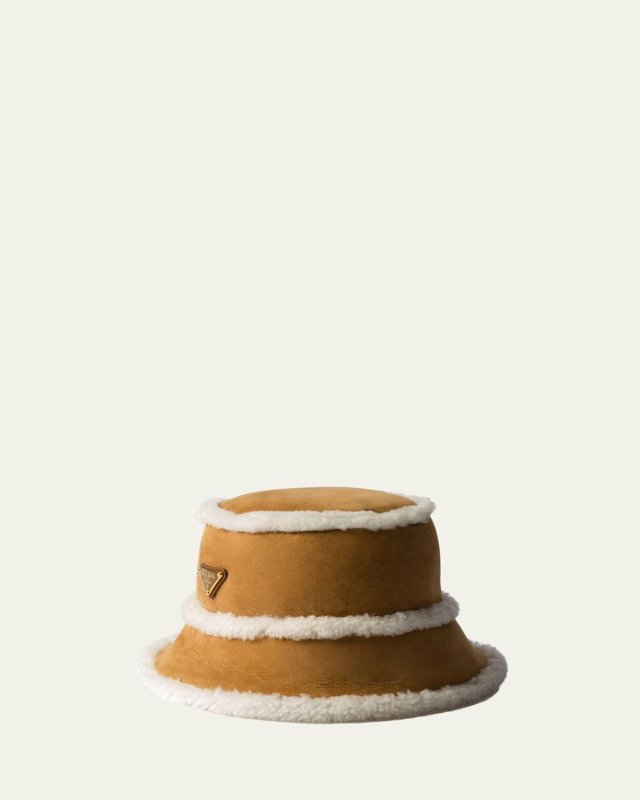 Suede & Lamb Fur Bucket Hat